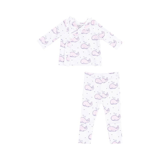 Bubbly Whale Pink Ribbed Set