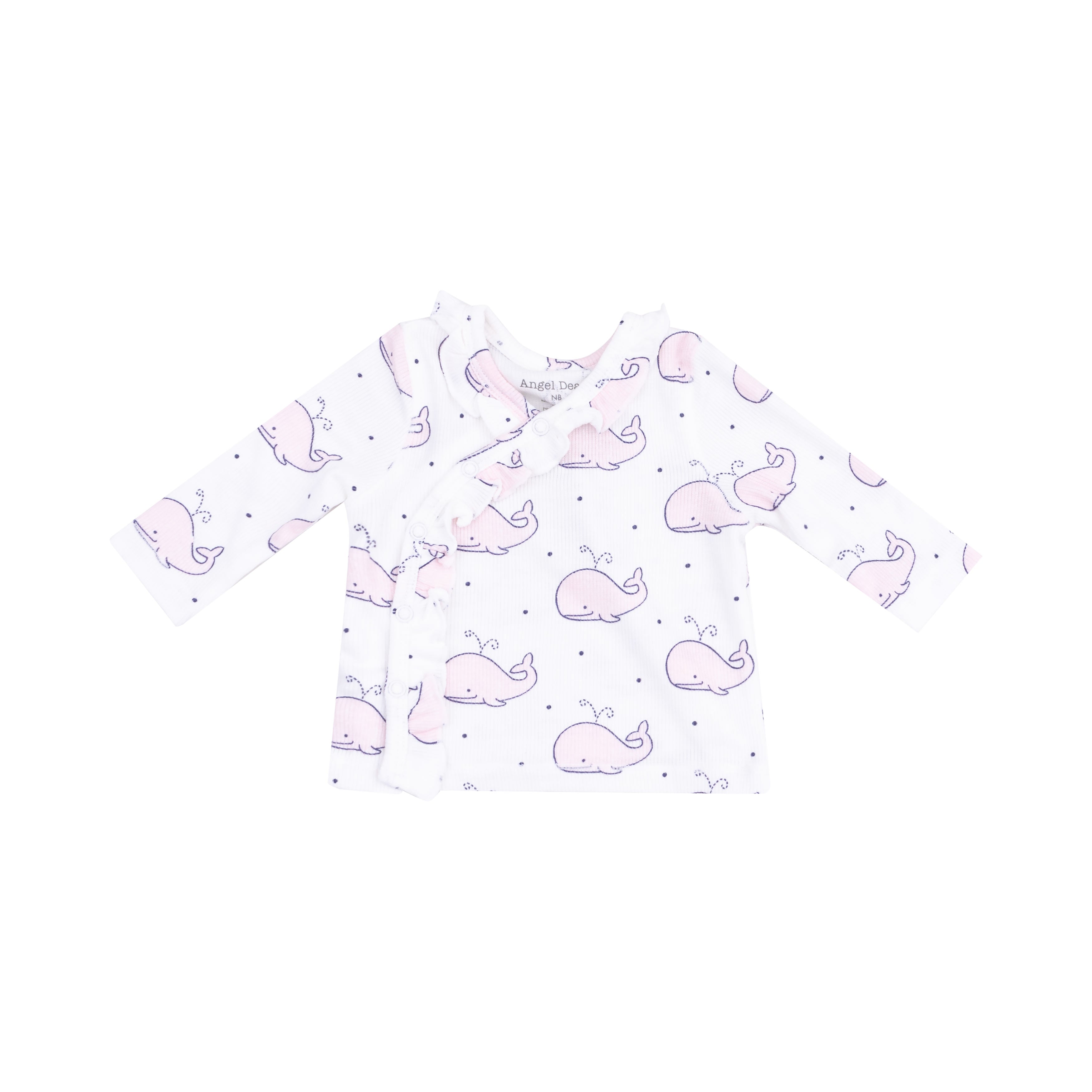 Baby Bubbly Whale Pink Ribbed Set Angel Dear