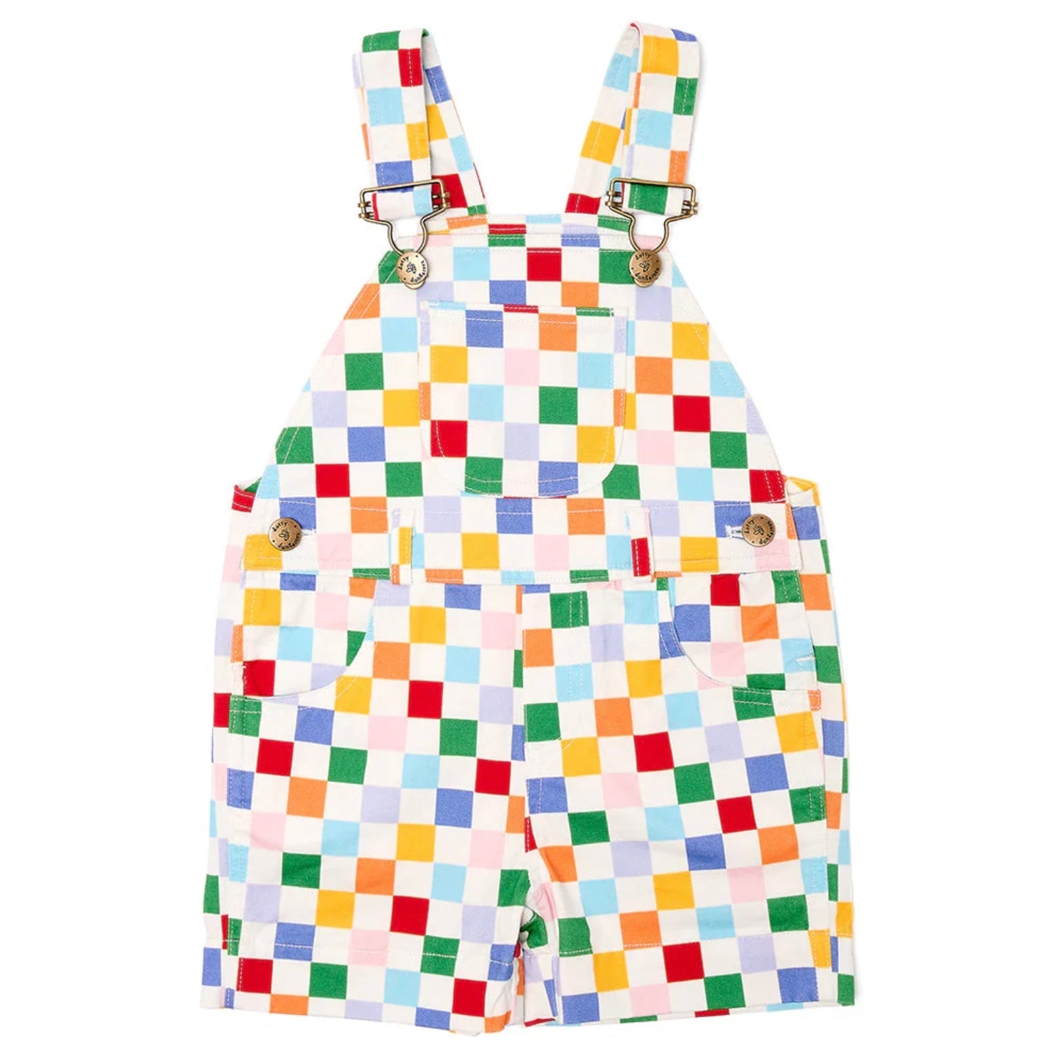 Kid Classic Checkerboard Dungarees - Multicolor Dotty Dungarees