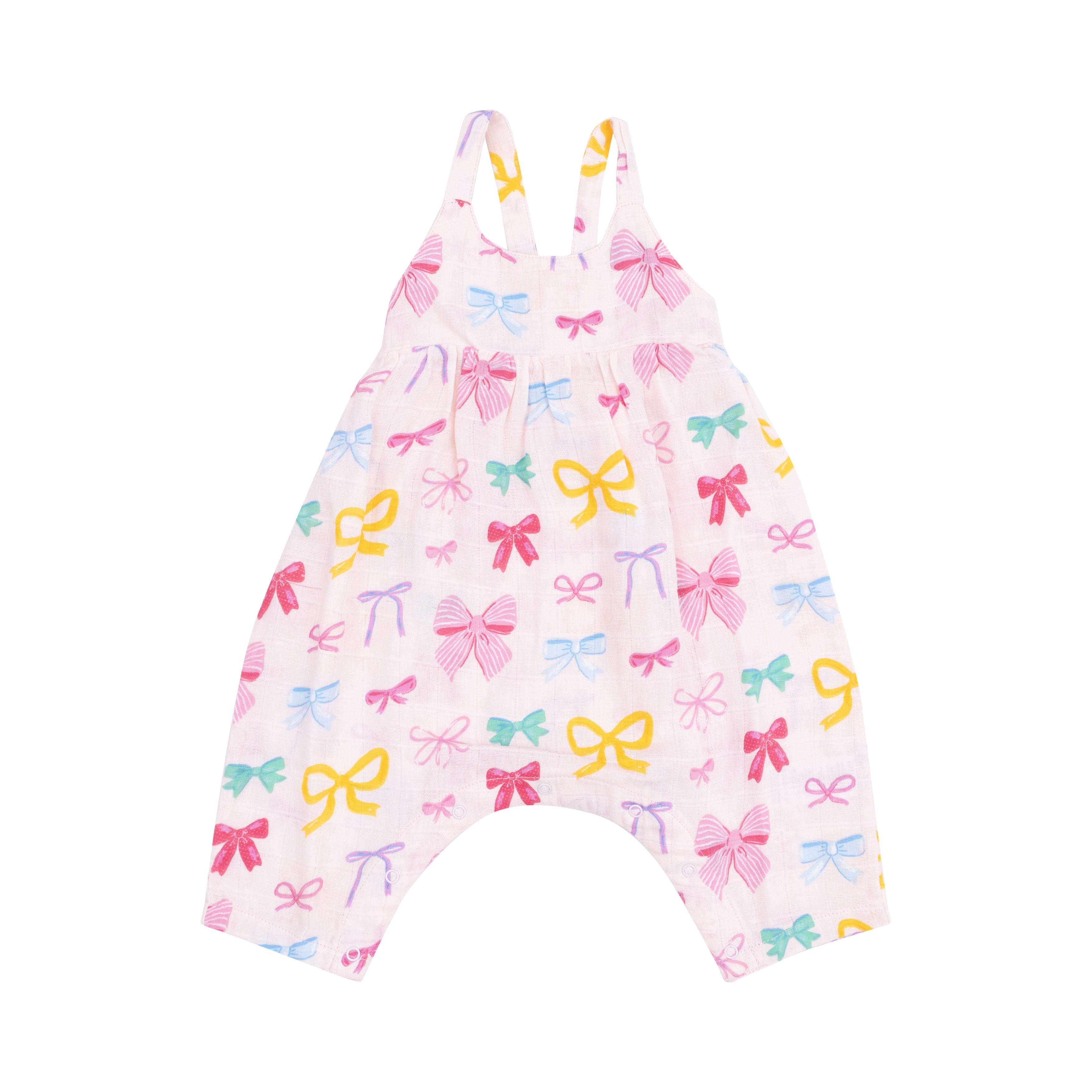 Baby Colorful Bows Tie Back Romper Angel Dear