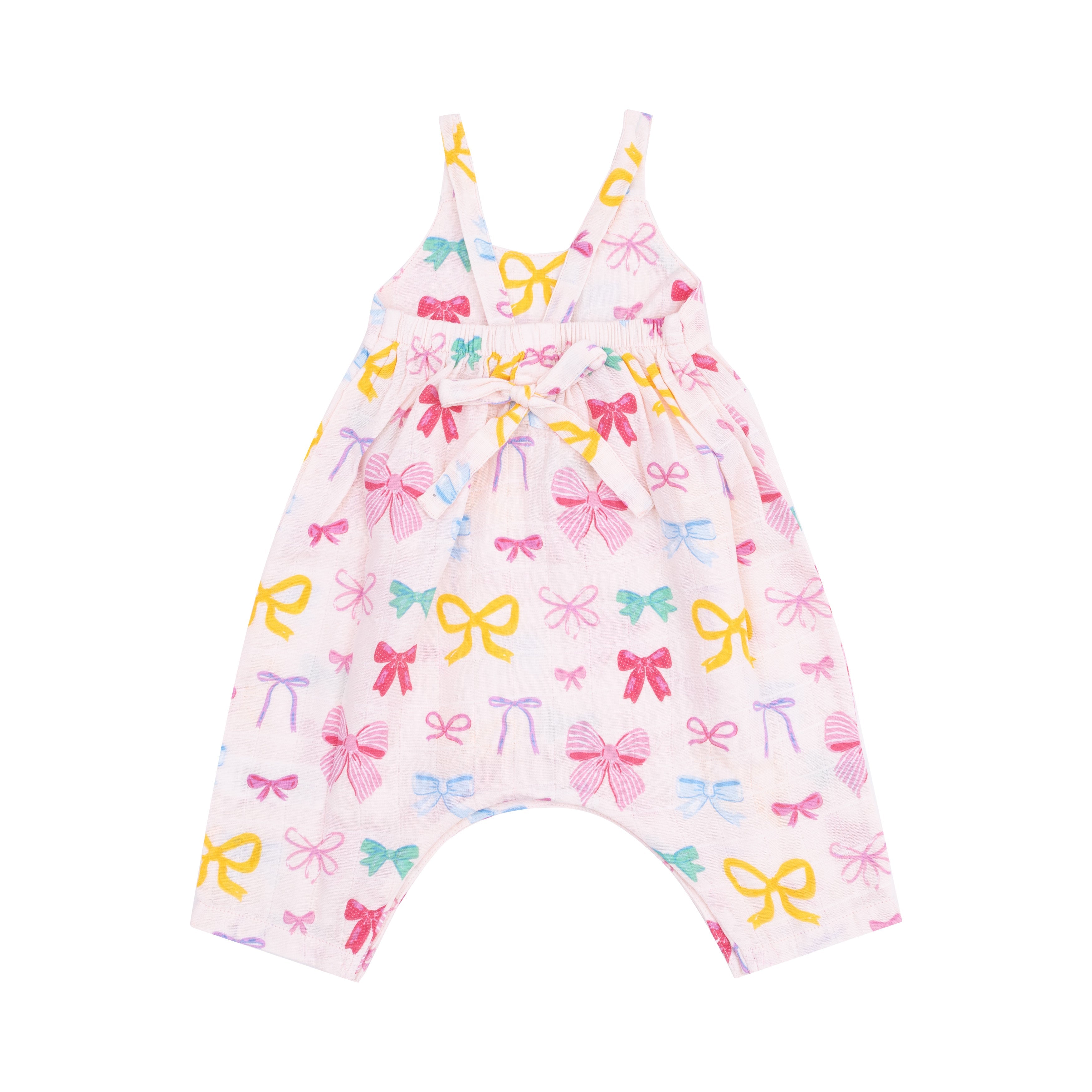 Baby Colorful Bows Tie Back Romper Angel Dear