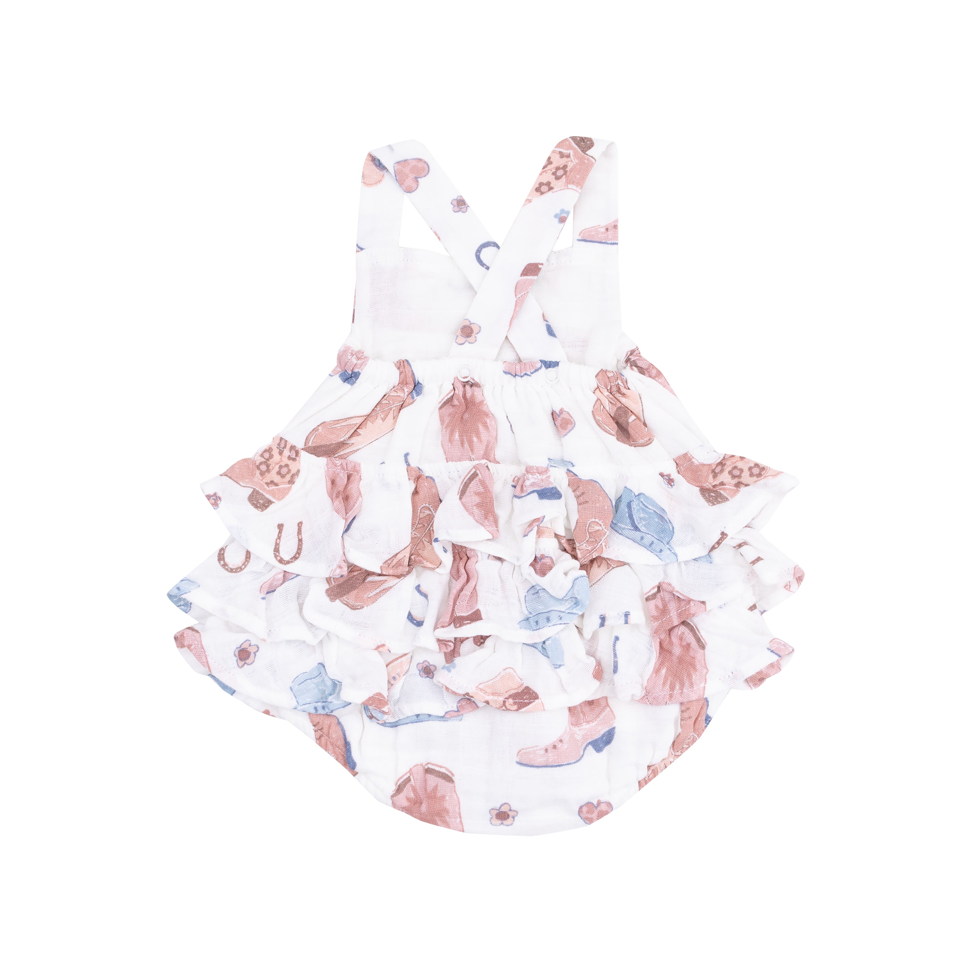 Baby Cowboy Boots Pink Ruffle Sunsuit Angel Dear