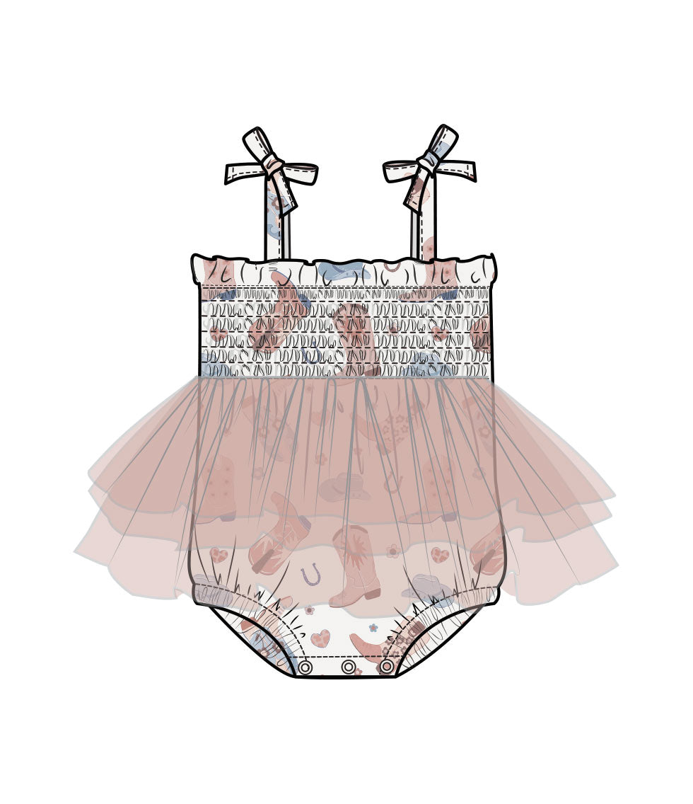 Baby Cowboy Boots Pink Tutu Bubble Angel Dear