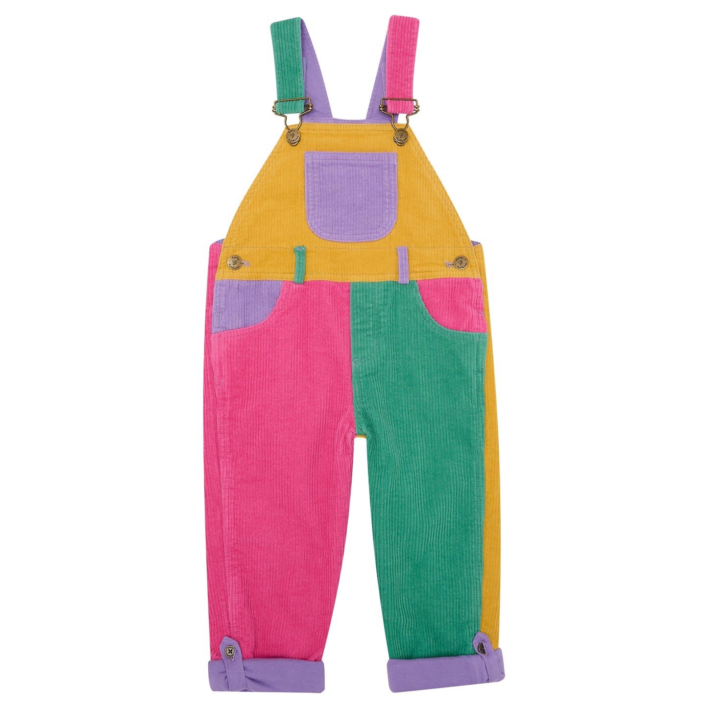 Kid Bright Patchwork Adult Corduroy Overalls