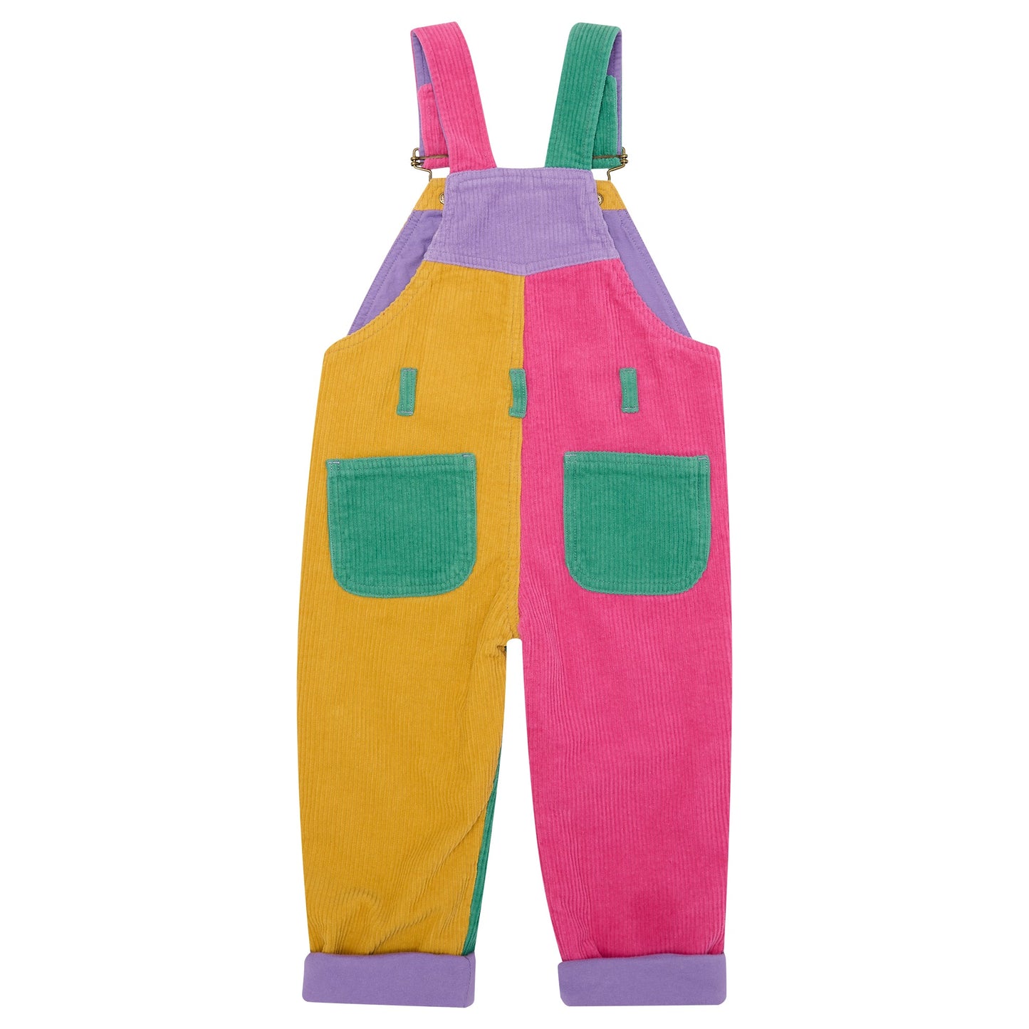 Kid Bright Patchwork Adult Corduroy Overalls
