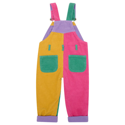 Kid Bright Patchwork Adult Corduroy Overalls