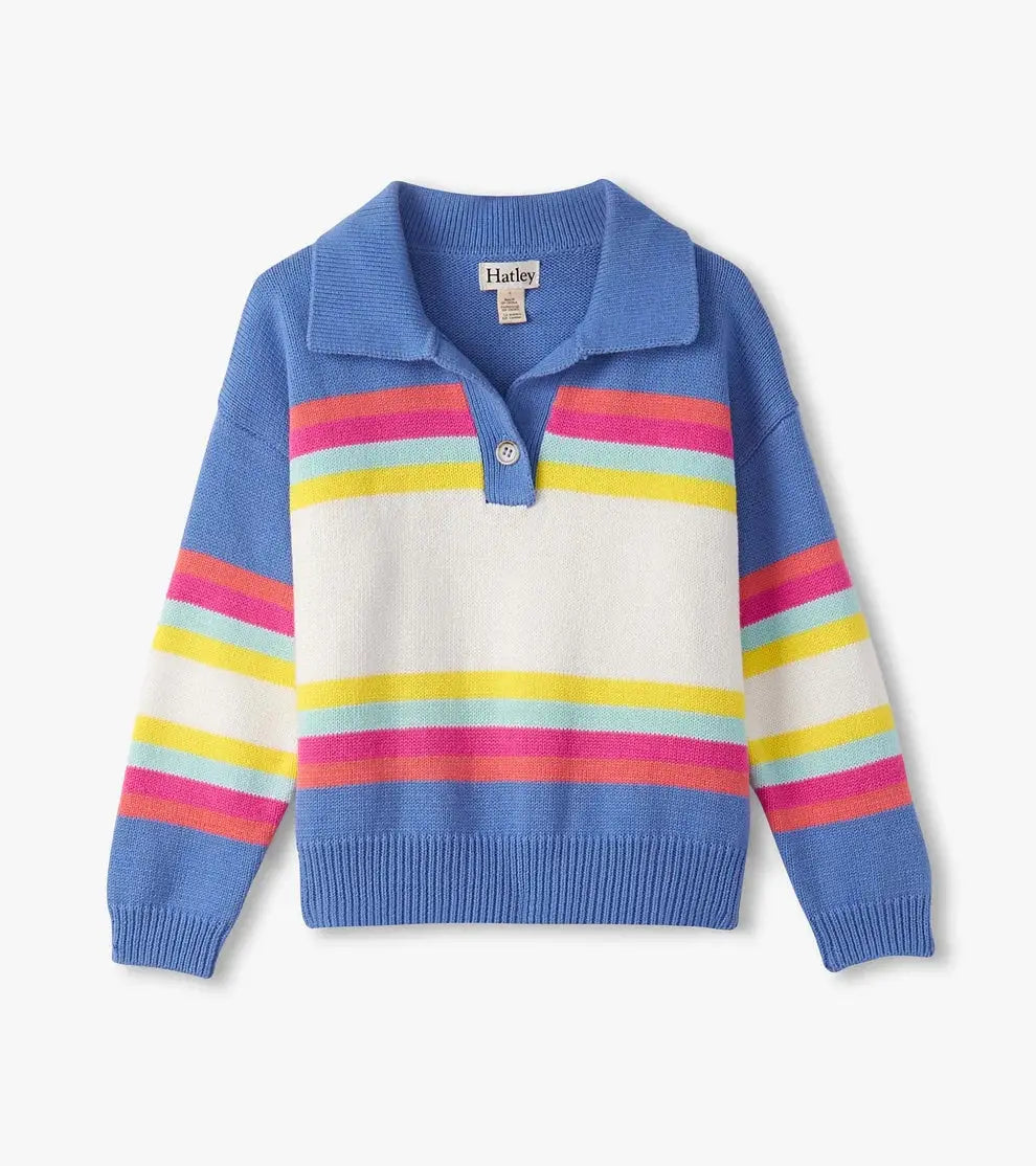 Kid + Royal Colorblock Johnny Collar Sweater Hatley Kids
