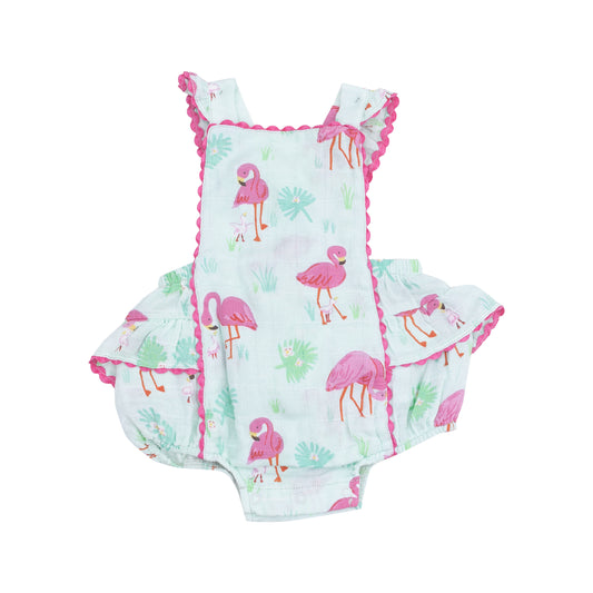 Flamingos Ric-Rac Ruffle Sunsuit