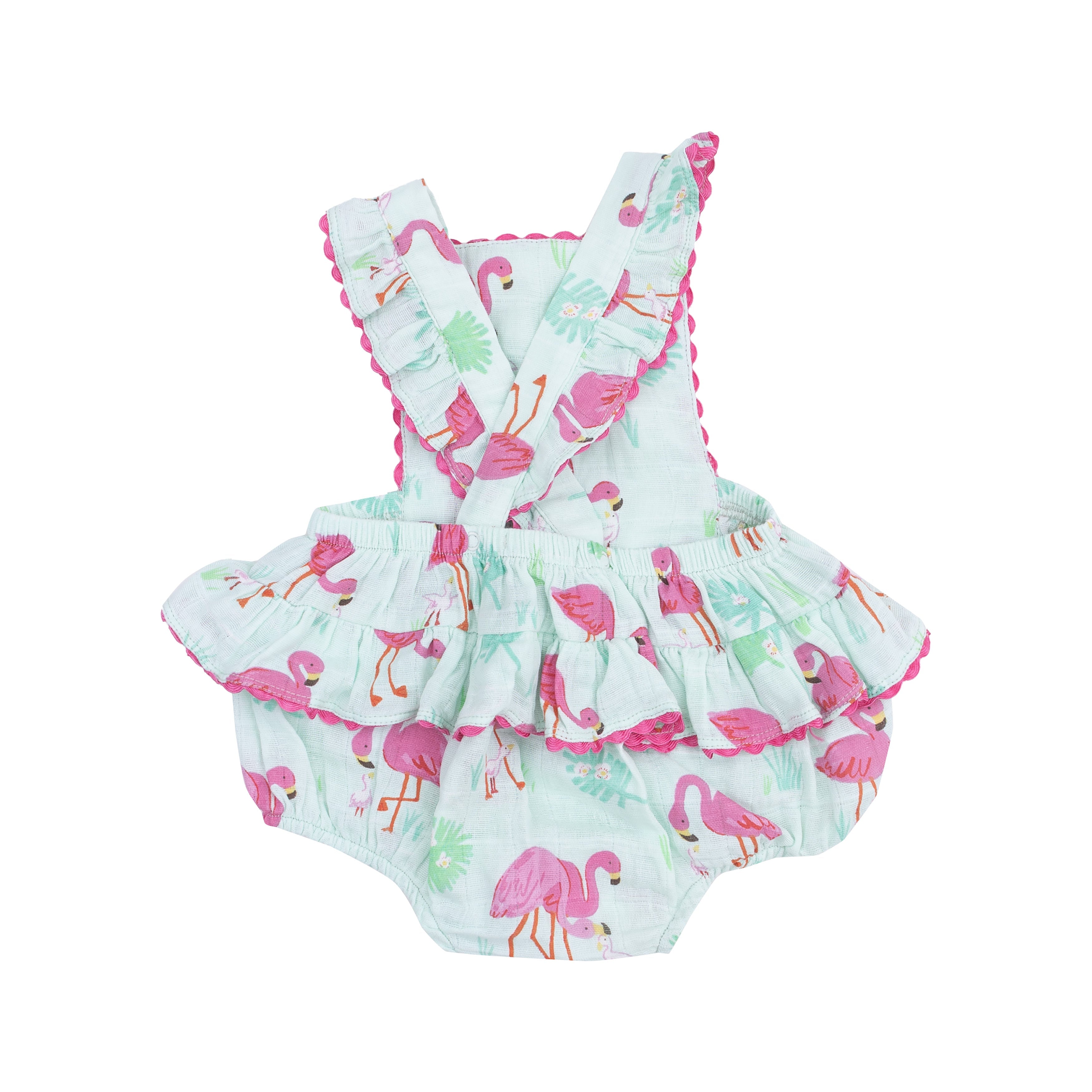 Baby Flamingos Ric-Rac Ruffle Sunsuit Angel Dear