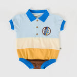 Baby Sunset Stripes Polo Romper Goldie & Ace
