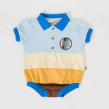 Baby Sunset Stripes Polo Romper Goldie & Ace