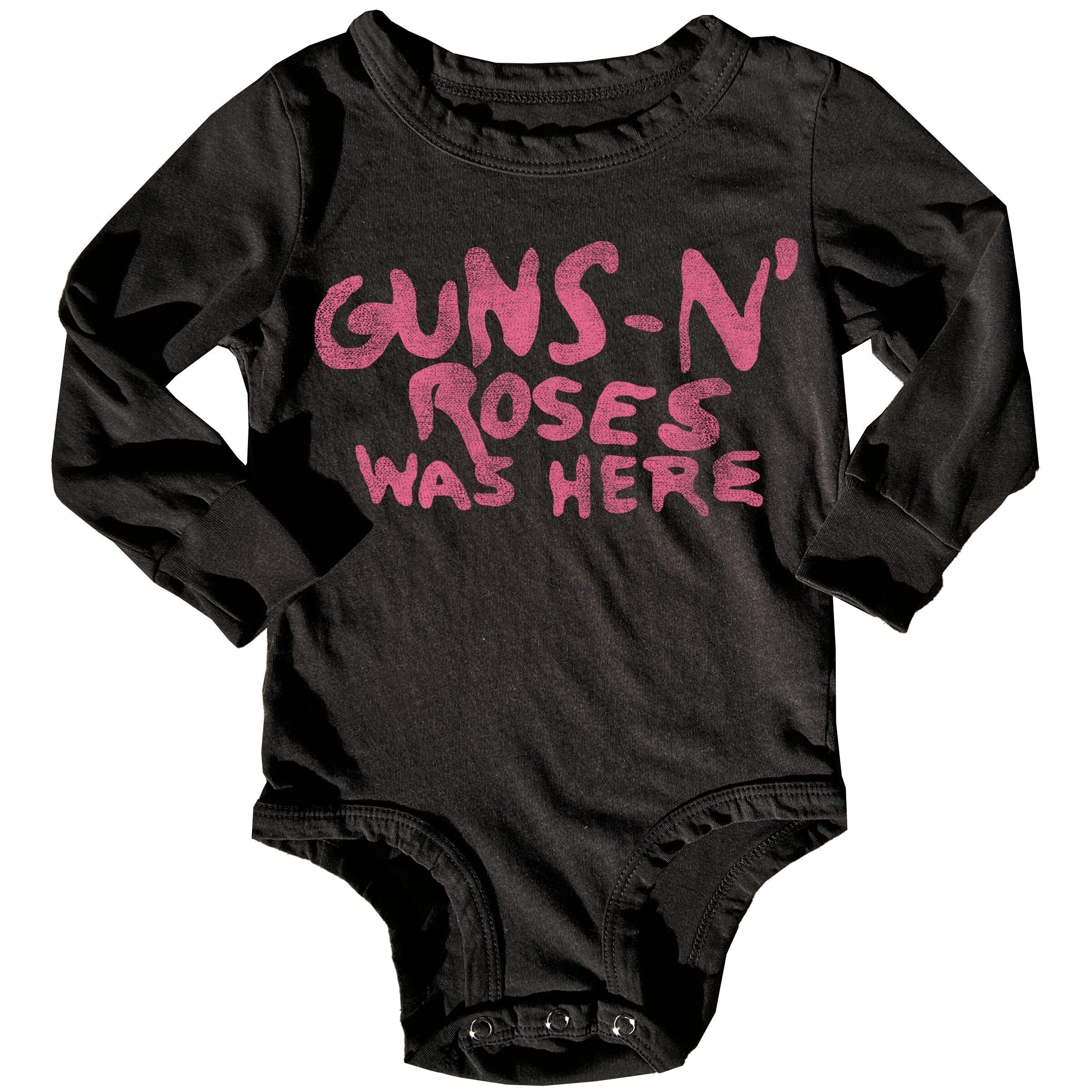 Baby Gun's N Roses Long Sleeve Onesie Rowdy Sprout