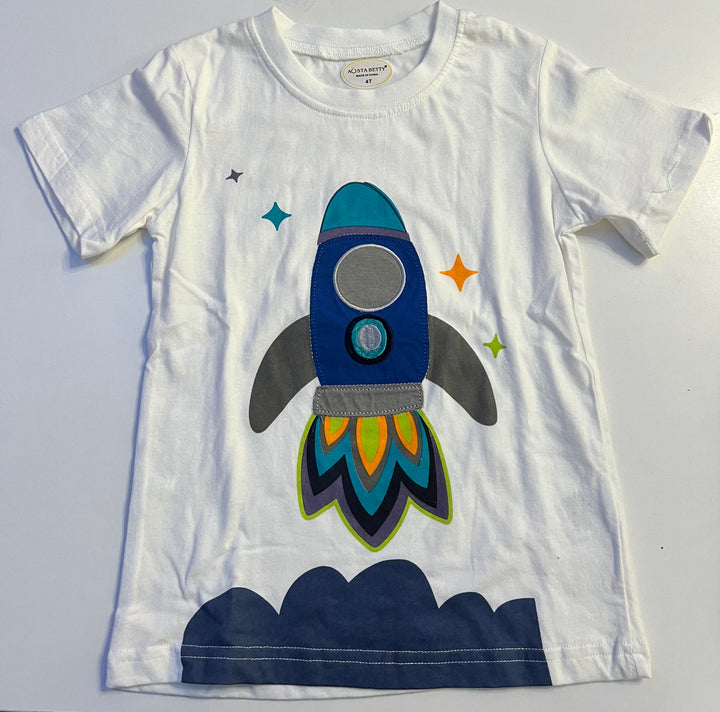 Spaceship Appliqué Shirt and Short Set