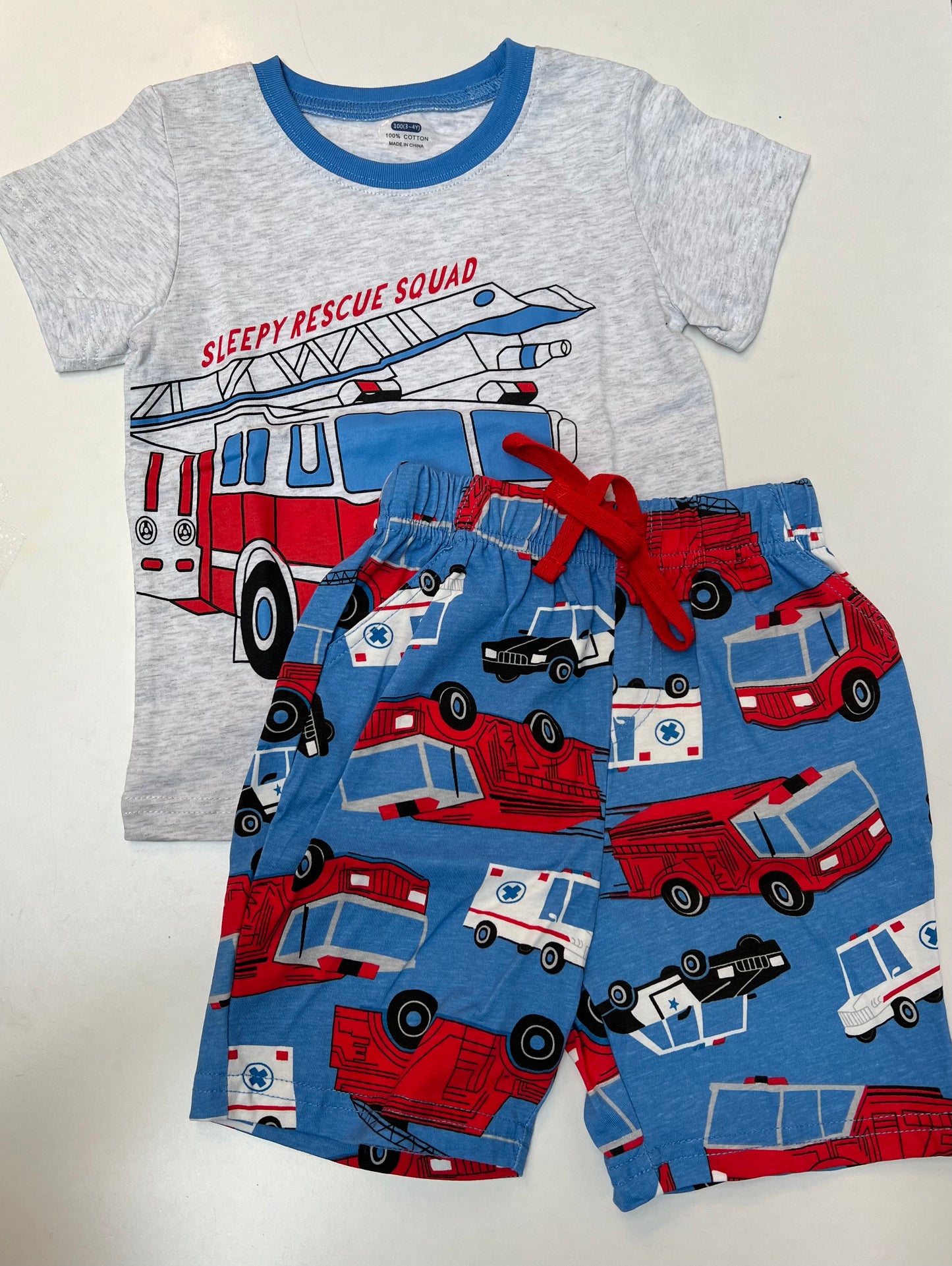 Sleepy Rescue Squad Pajama Shirt and Short Set