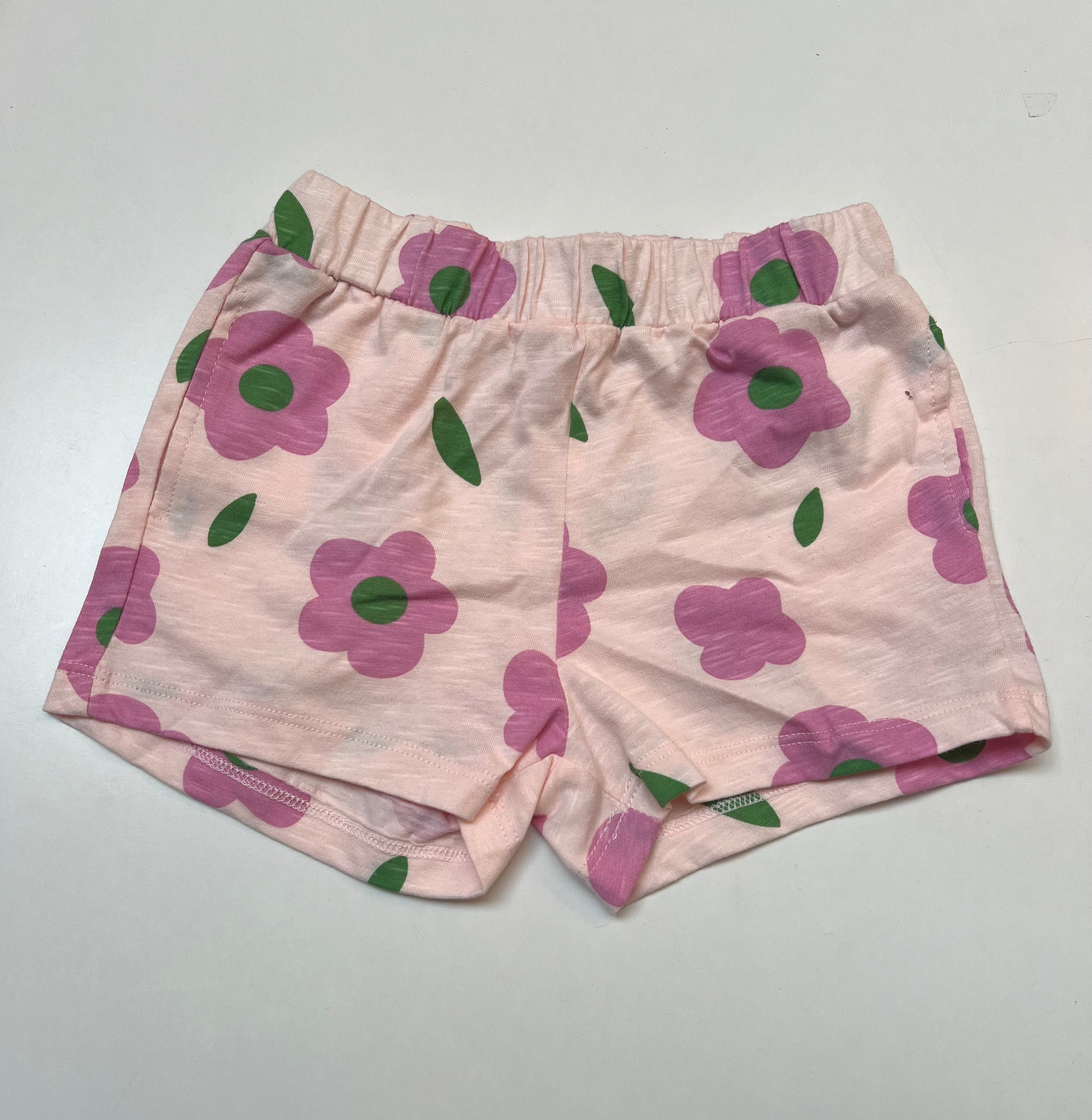 Toddler Pink Blossom Flower Shorts Mamino