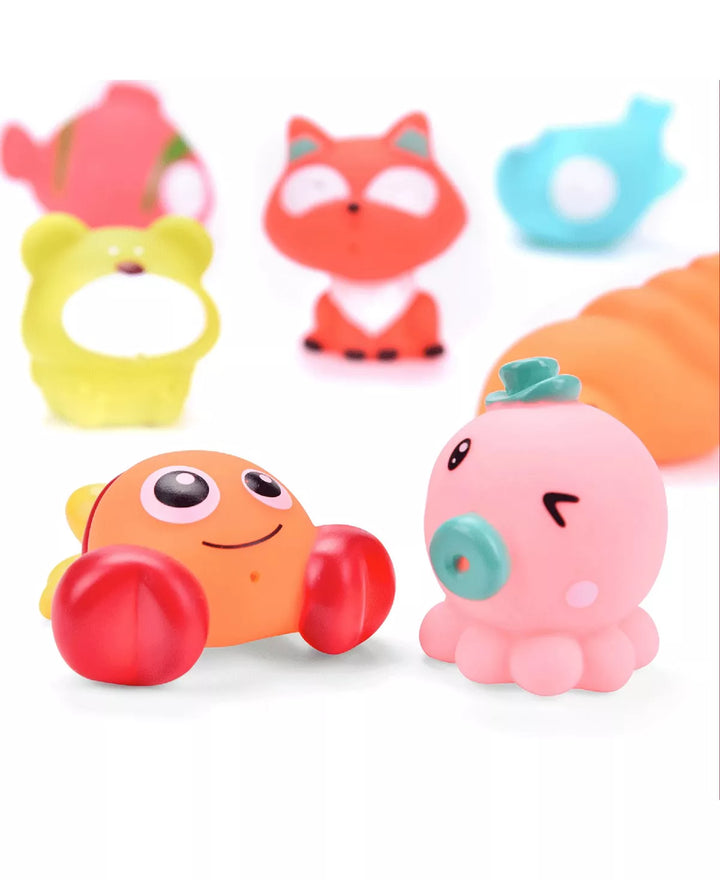 18 Piece Bath Toy Set: Cute Animals & Sea Creatures Squirters