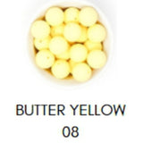 Geo Bead Wooden Teething Ring and Rattle in Butter Yellow three hearts modern