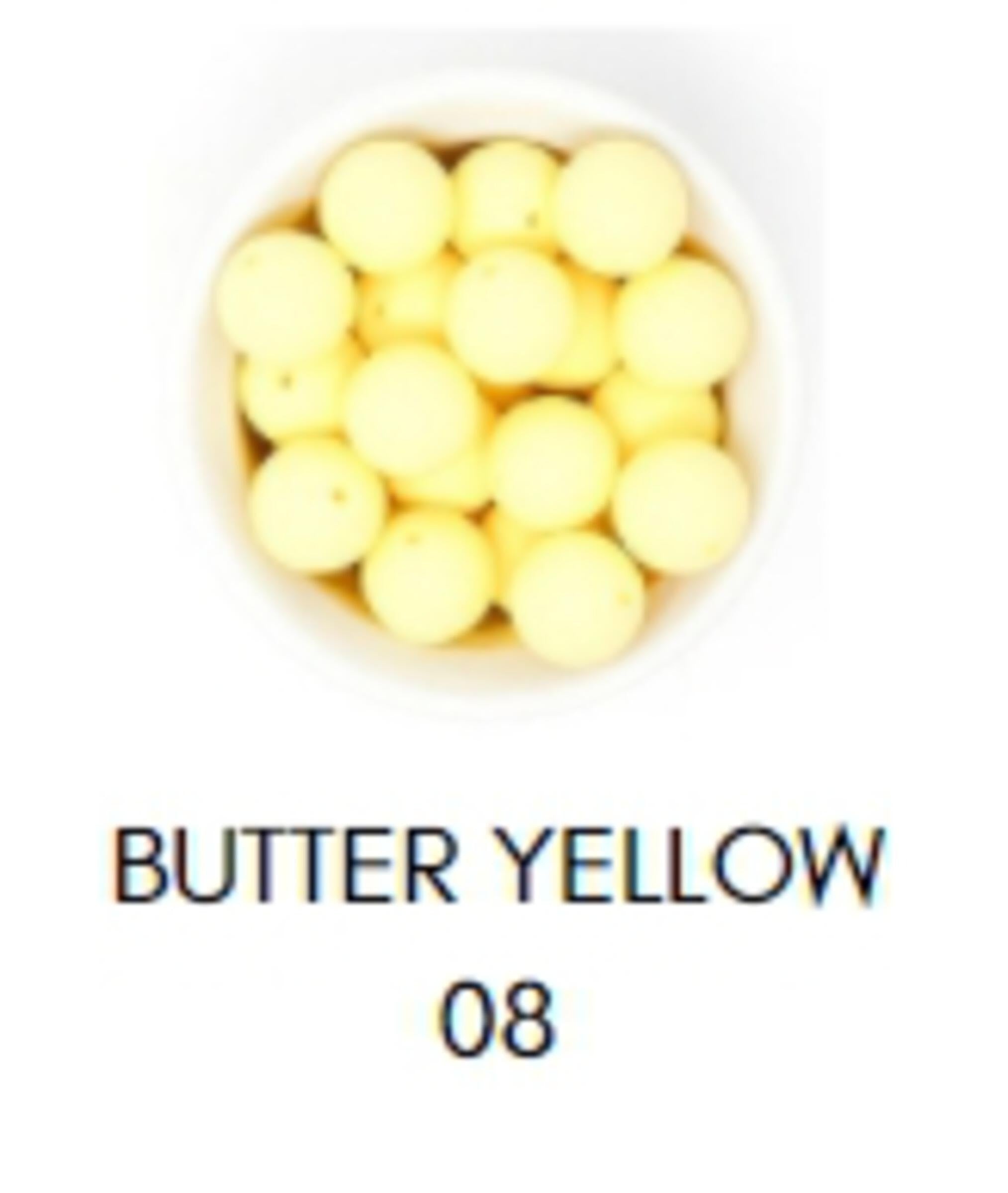 Geo Bead Wooden Teething Ring and Rattle in Butter Yellow three hearts modern