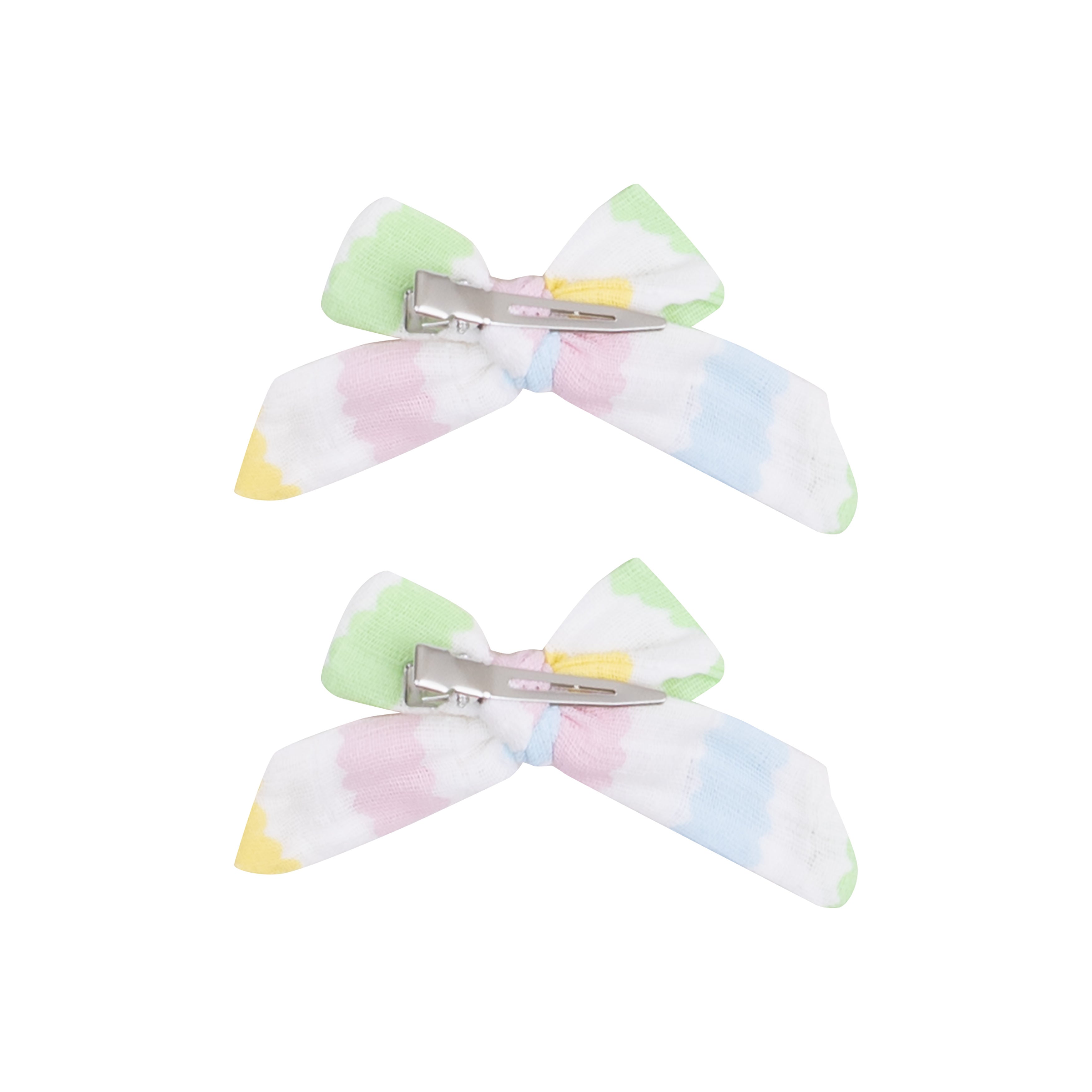 Ric Rac Stripe 2 Pack Hair Bow w/ Clip Angel Dear