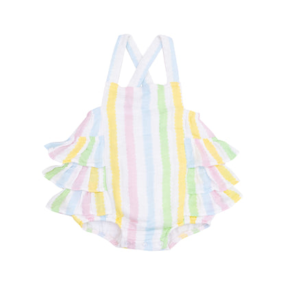 Ric Rac Stripe Ruffle Sunsuit