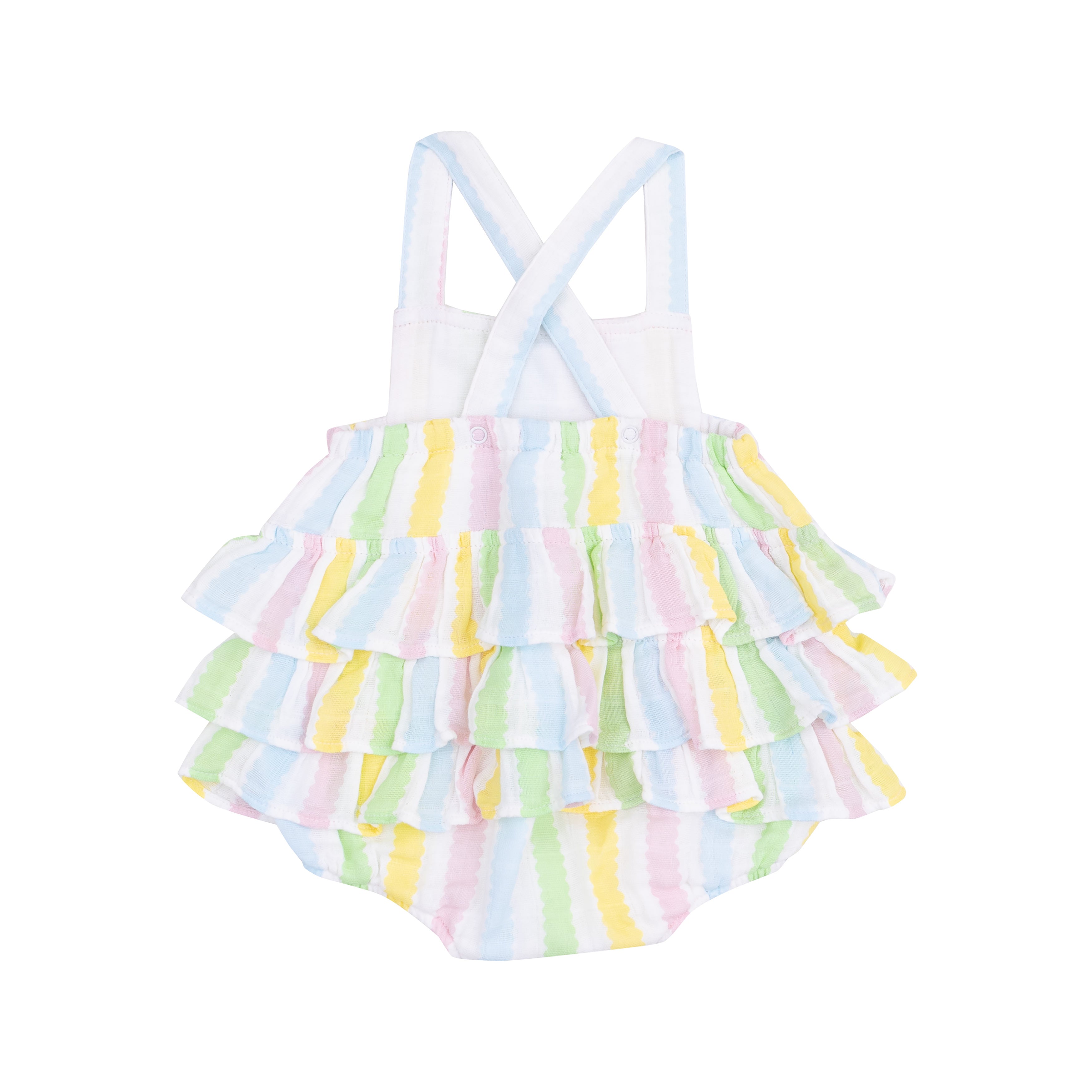 Baby Ric Rac Stripe Ruffle Sunsuit Angel Dear