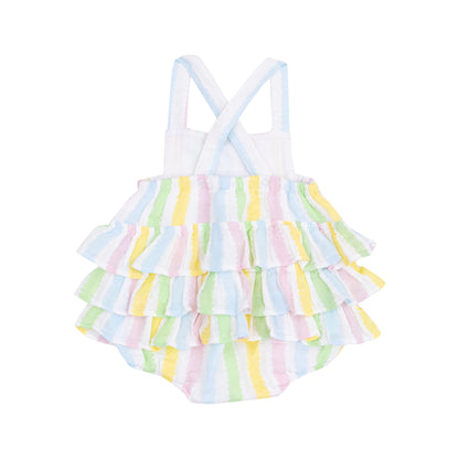 Ric Rac Stripe Ruffle Sunsuit