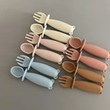 Silicone Fork and Spoon Teether Sets three hearts modern