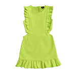 Kid Neon Yellow Denim Cutout Dress LITTLE OLIN