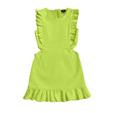 Kid Neon Yellow Denim Cutout Dress LITTLE OLIN