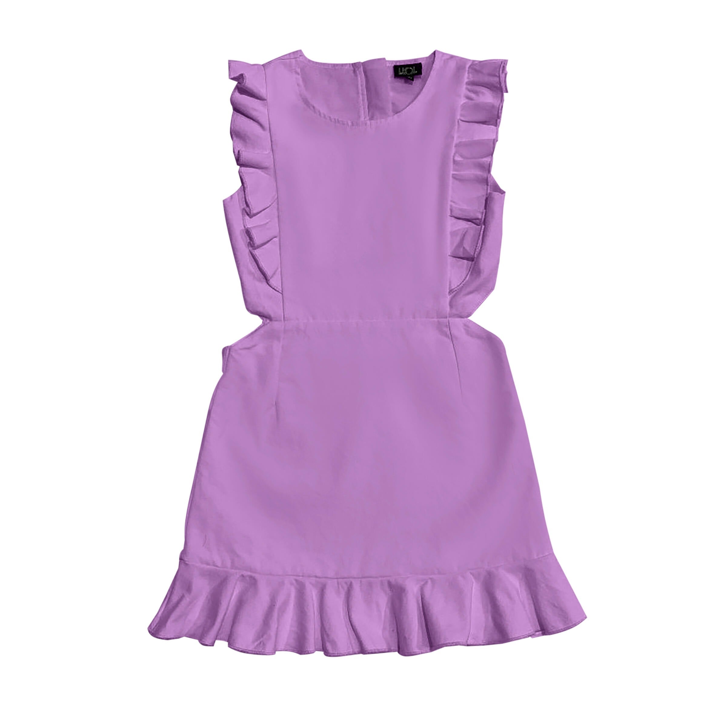 Kid Purple Denim Cutout Dress LITTLE OLIN