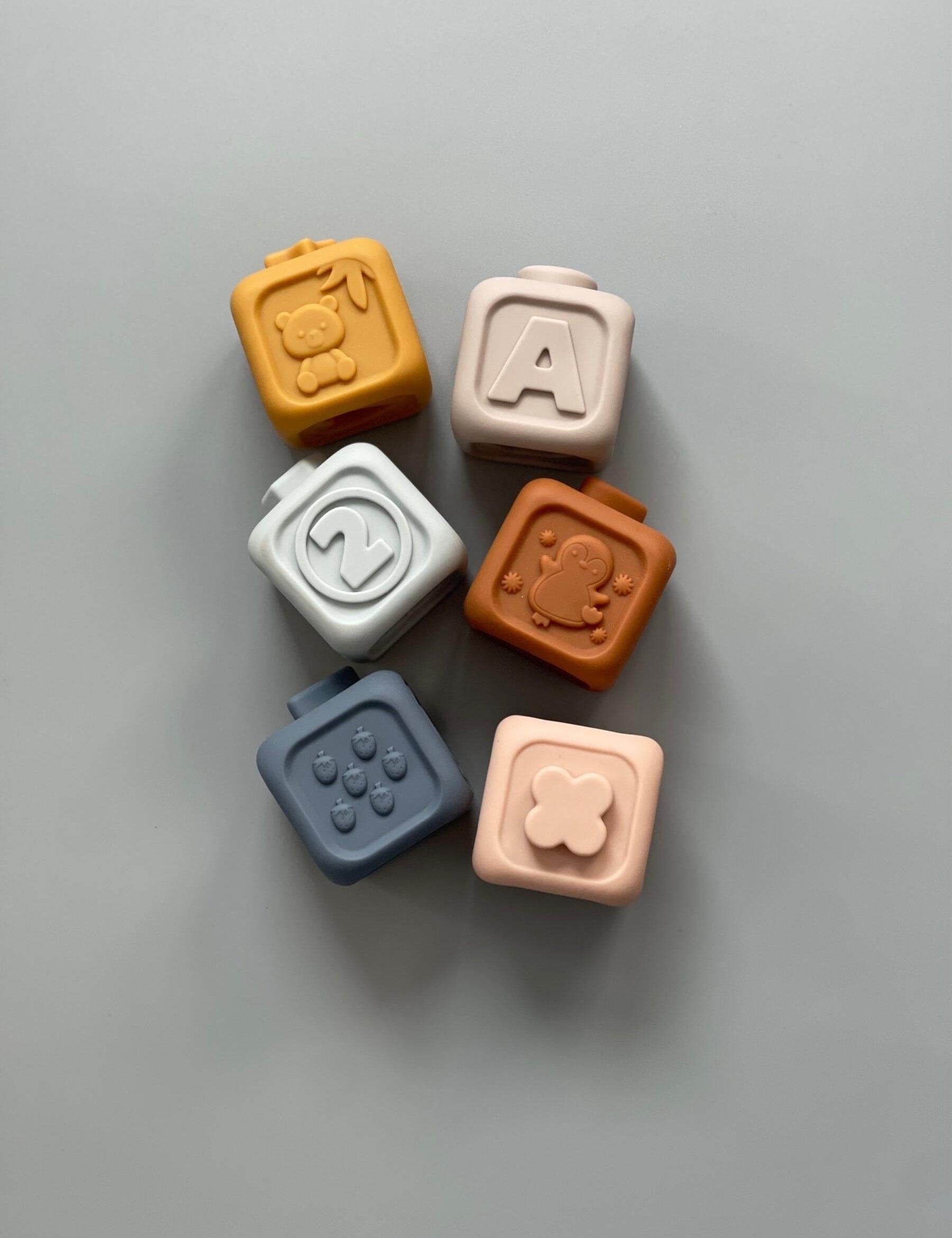 Stacking & Teething Blocks three hearts modern