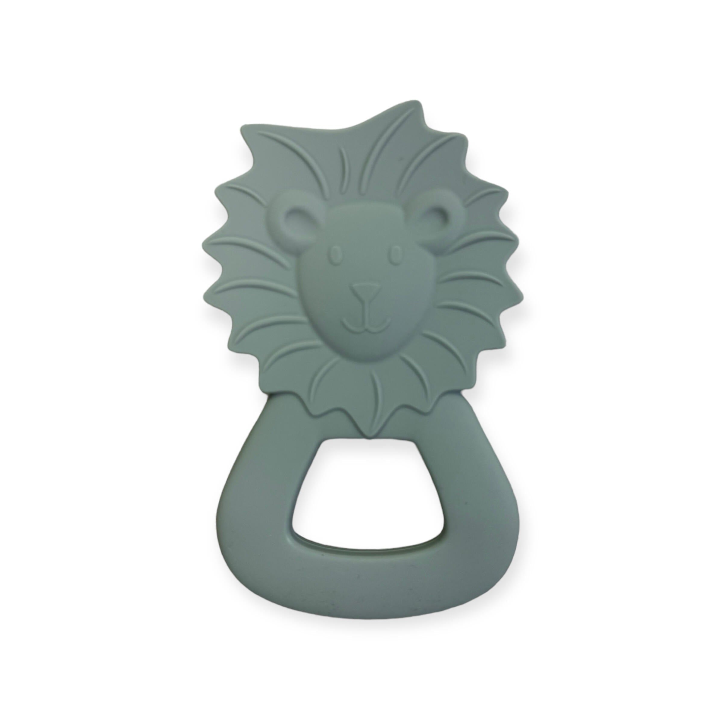 Roarin' Relief Teether in Cloudy Sky three hearts modern