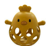 Funky Chicken Theething Ball in Mustard Yellow three hearts modern