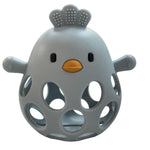 Funky Chicken Theething Ball in Slate Grey three hearts modern