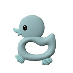 Quacky Comfort Duck Teether in Baby Blue three hearts modern