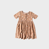Kid Short Sleeve Henley dress in Sunshine Babysprouts