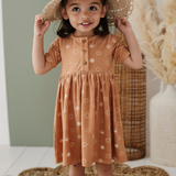 Kid Short Sleeve Henley dress in Sunshine Babysprouts