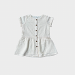 Kid Gauze Button Dress in Cream Babysprouts