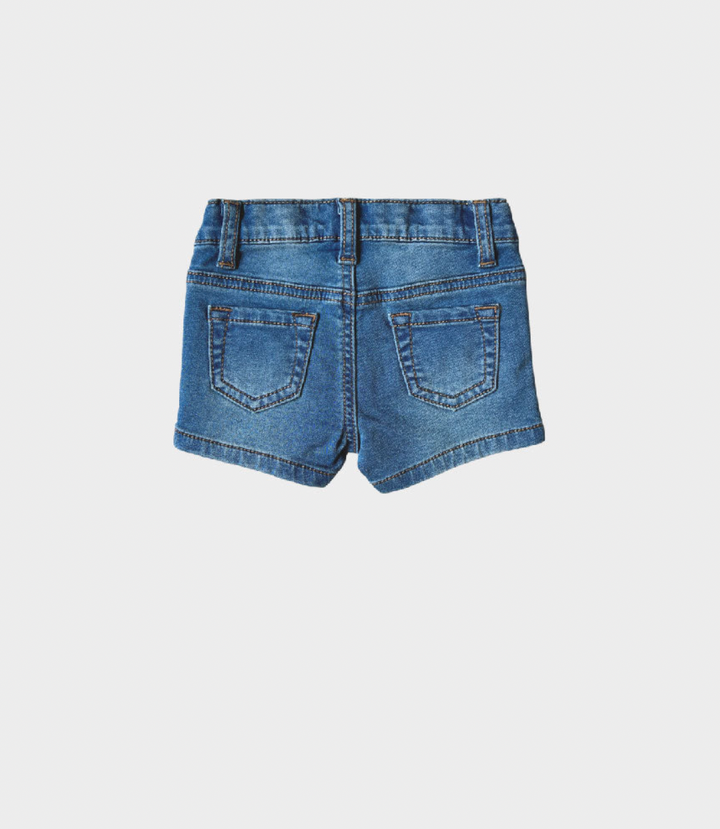 Denim Shorts in Mid Wash Blue