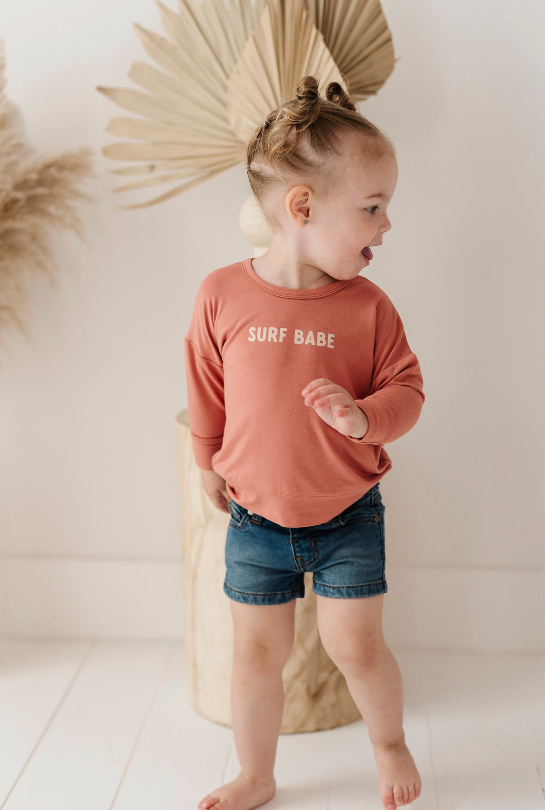 Kid Denim Shorts in Mid Wash Blue Babysprouts