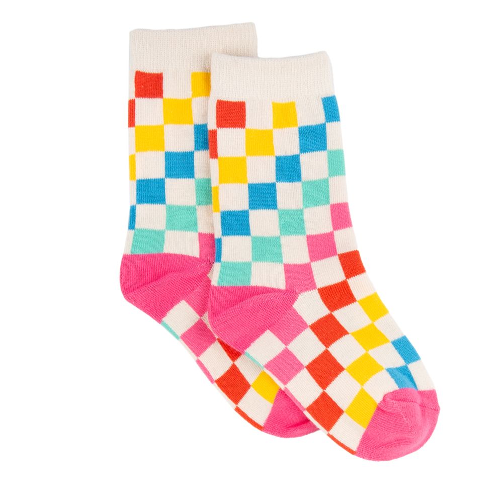 Kid Starburst Checkerboard Socks Miki Miette