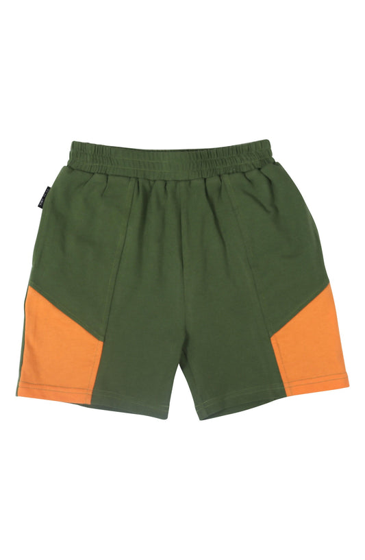 Green Colour Block Short