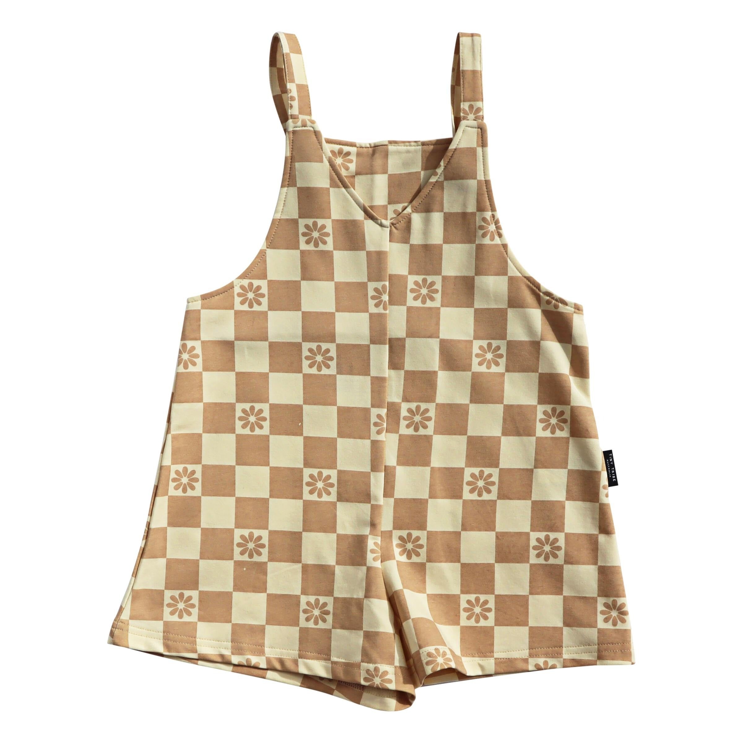 Toddler Daisy Check Overall Tiny Tribe