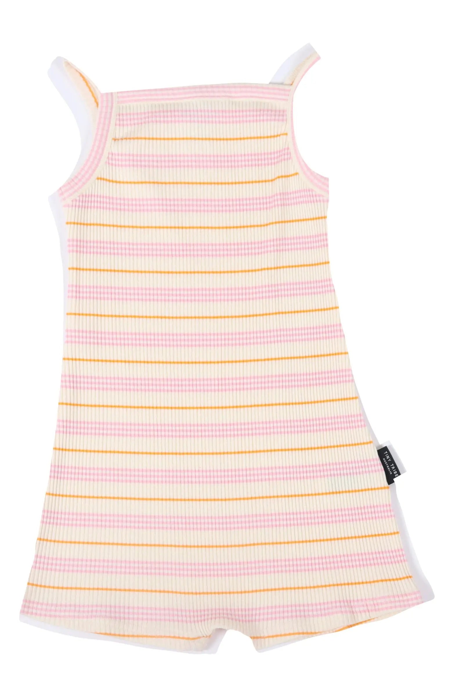 Toddler Sorbet Stripe Rib Playsuit Tiny Tribe