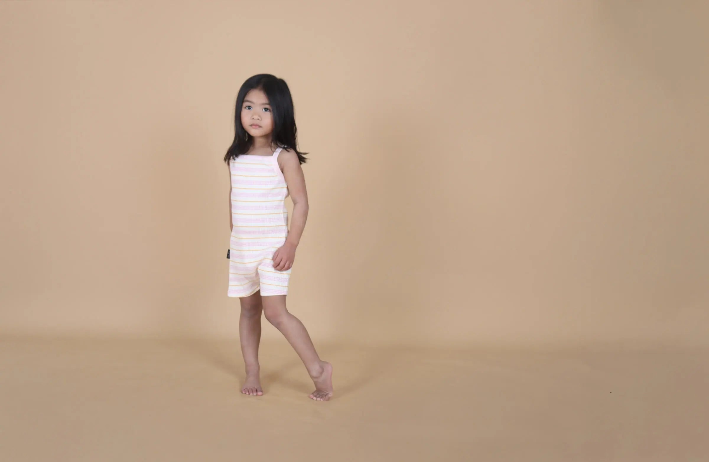 Toddler Sorbet Stripe Rib Playsuit Tiny Tribe