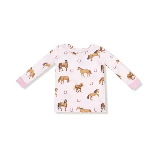 Kid Pink Horses Loungewear Set Angel Dear