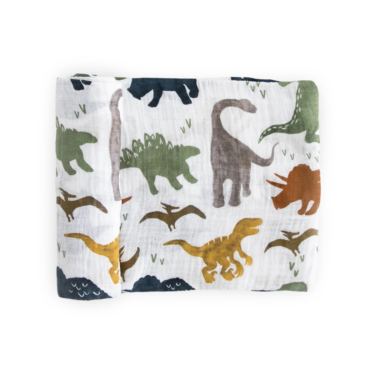 Cotton Muslin Swaddle Blanket - Dino Friends little unicorn