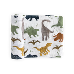 Cotton Muslin Swaddle Blanket - Dino Friends little unicorn