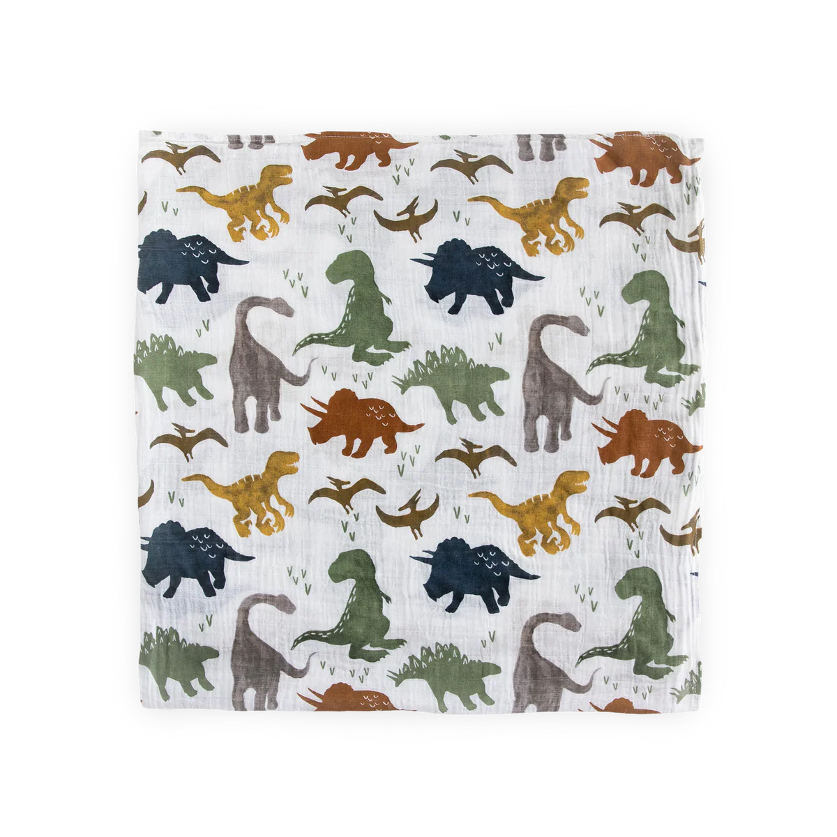 Cotton Muslin Swaddle Blanket - Dino Friends little unicorn