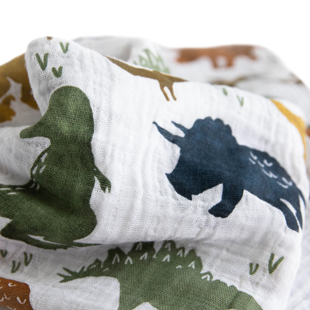 Cotton Muslin Baby Quilt - Dino Friends